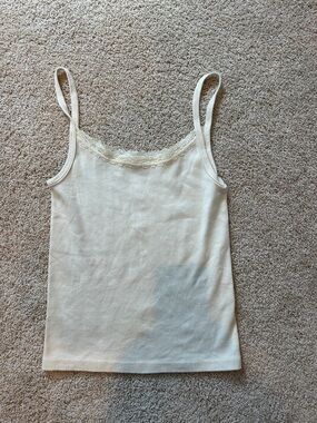 Brandy Melville Cream Lace-Trim Camisole